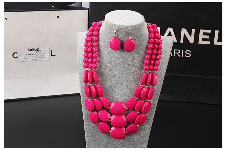 Afrikanischer Bib-Perlen Schmuckset