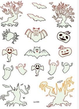 Tatuajes temporales fluorescentes que brillan en la oscuridad para Navidad