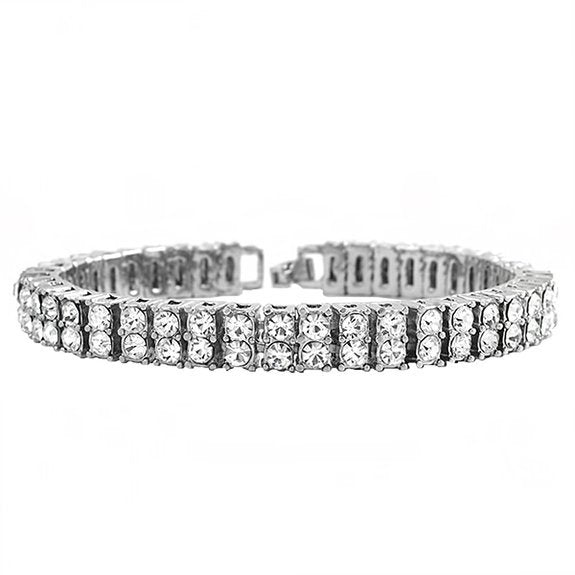 Europa und Amerika Hip Hop Hot 2 Reihen Armband Herren Strass Armband Bling Bling grenzüberschreitende Lieferung NB02