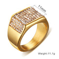 Anillo de hombre de acero de titanio con diamante