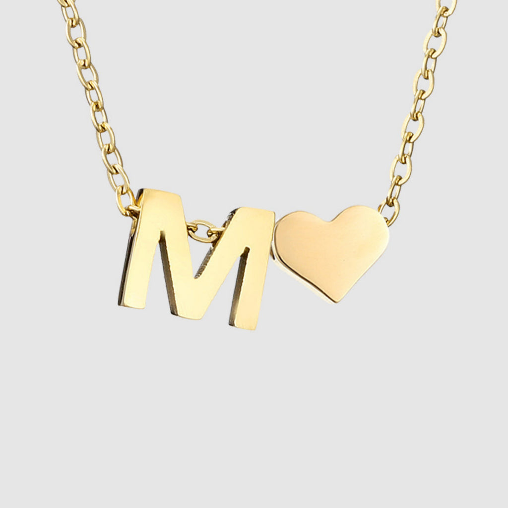 Minimalistische herzförmige Buchstaben-Halsketten-Armbänder