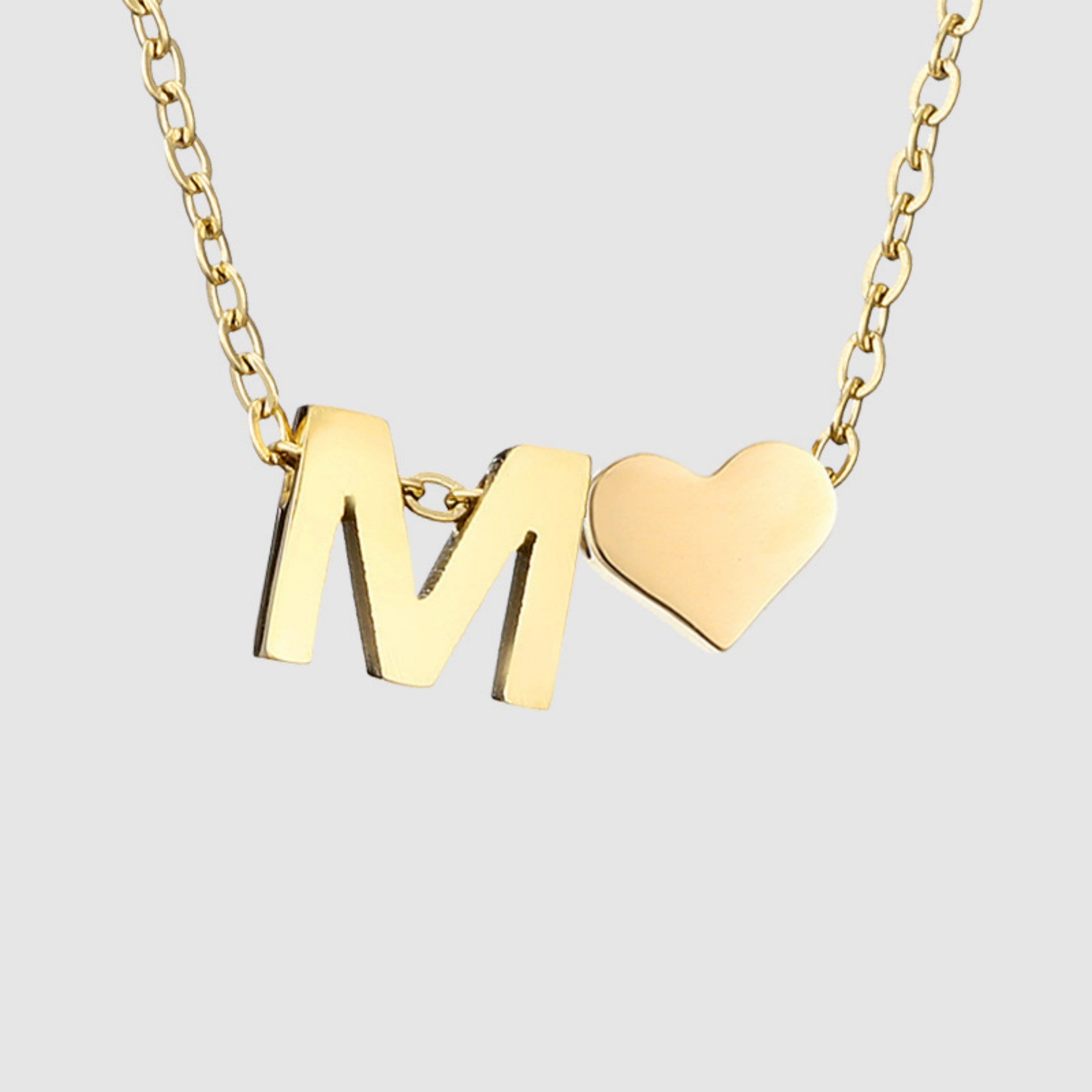 Minimalistische herzförmige Buchstaben-Halsketten-Armbänder