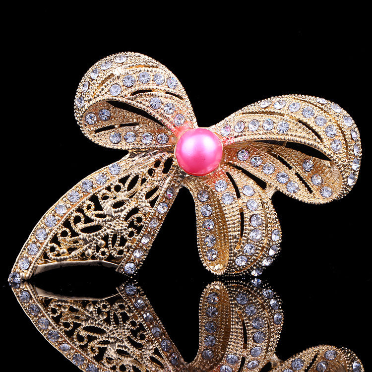 Broche de Lazo con Incrustaciones de Diamantes Broche de Ropa de Alta Gama