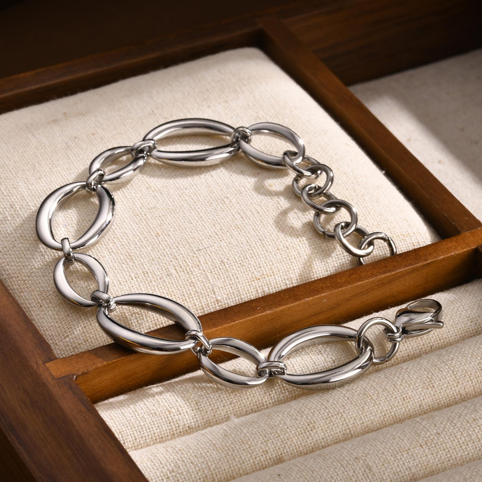 Large Chain Simple Geometric Bracelet