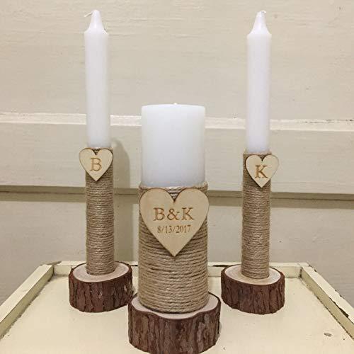 Hölzerne Hochzeitskerzenständer