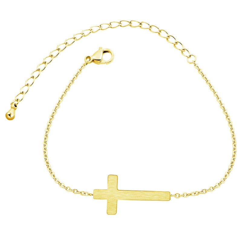 Pulsera Cruz Jesucristo Pulsera Plata Oro Regalo Dama de Honor Joyería Religiosa Acero Inoxidable
