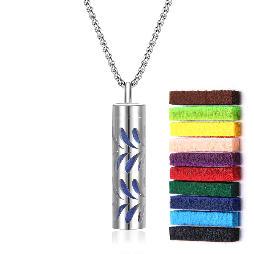 316L Stainless Steel Aromatic Perfume Oil Essential Oil Diffuser Pendant Necklace