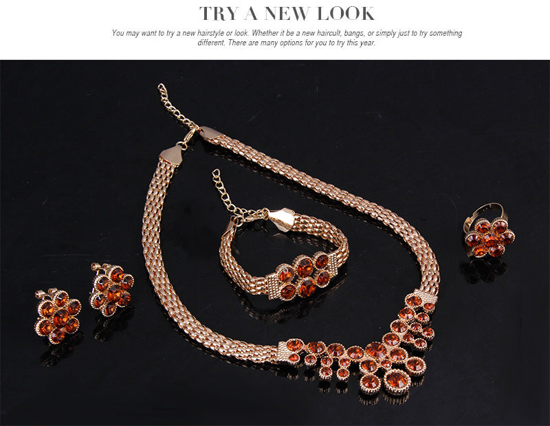 Vierteiliges Set Damenbekleidung Accessoires Schmuck-Sets