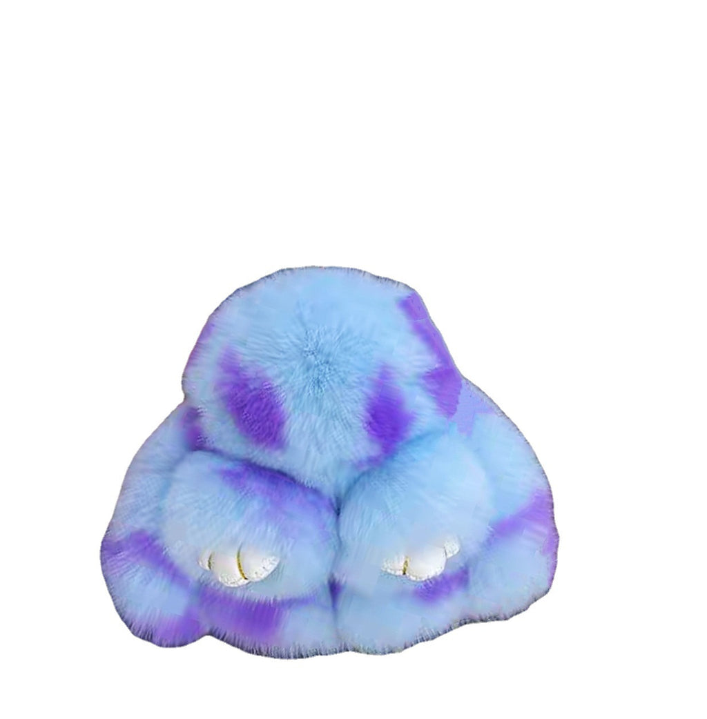 Llavero de Peluche con Colgante de Piel de Conejo