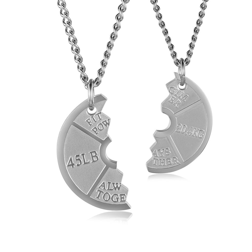 Dumbbell piece couple pendant