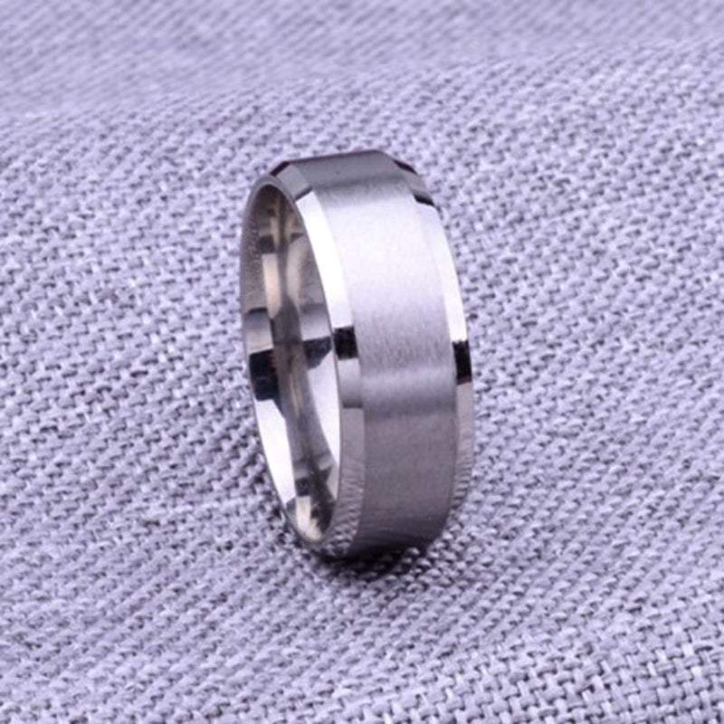 Einfacher Ring Mattiertes Paar Ring Persönlichkeit Edelstahlring