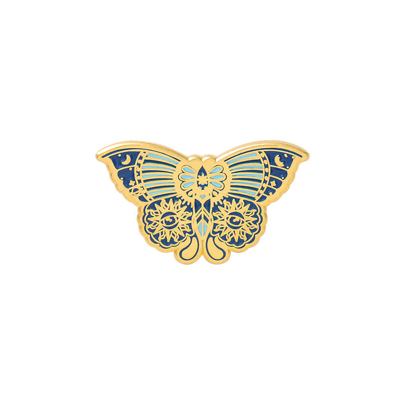 Broche de Aleación con Forma de Mariposa, Joyería Personalizada Azul
