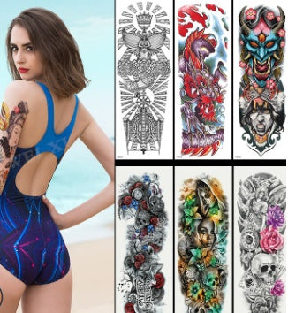 Pegatina de tatuaje impermeable para brazo completo
