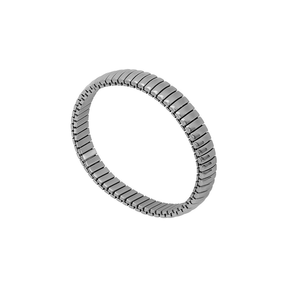 Pulsera elástica de acero inoxidable con baño de oro de 18K