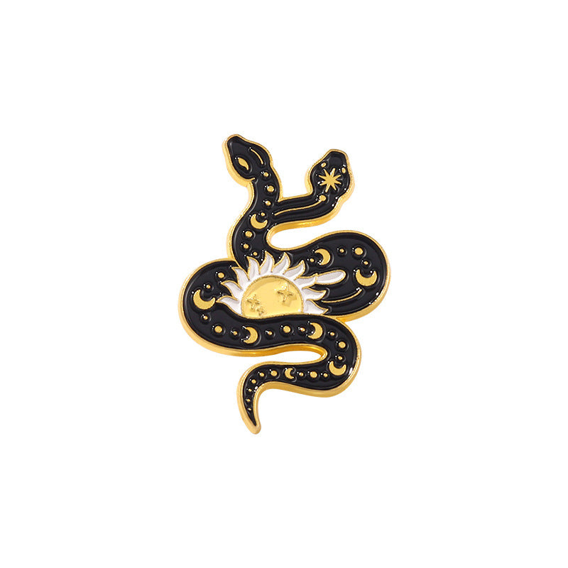 Broche de aleación con forma de serpiente de dibujos animados, broche de goteo de aceite para hombres y mujeres, accesorios