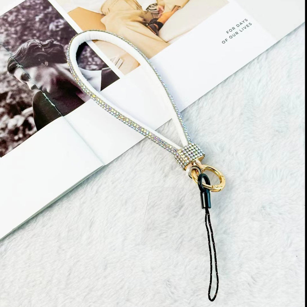 Cordón para teléfono móvil, cadena de muñeca, cordón de lujo con diamantes de imitación, cuerda anticaída