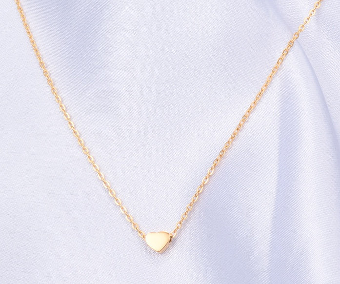 Galvanisierter 18K Roségold Valentinstag Freundin Liebe Herzförmige Roségold-Anhänger Halskette Titan Collier