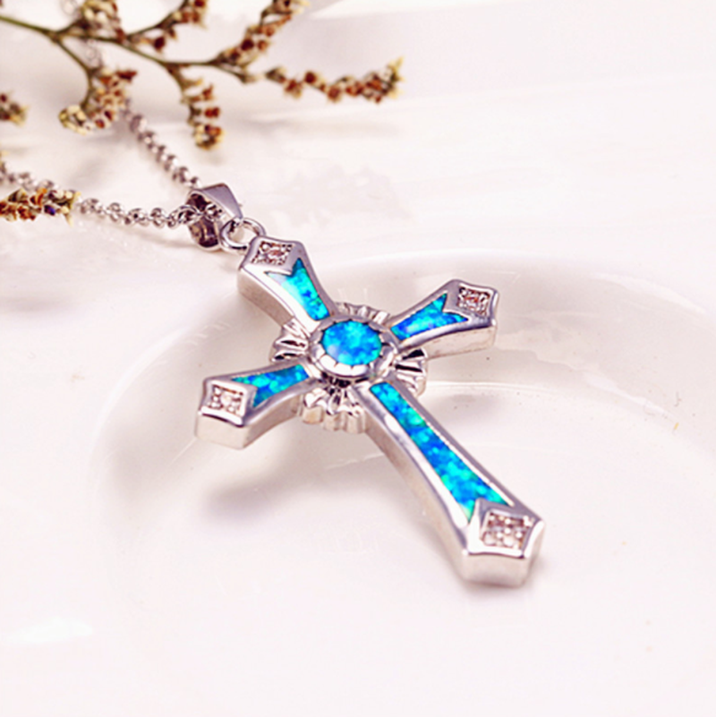 Epoxy cross pendant