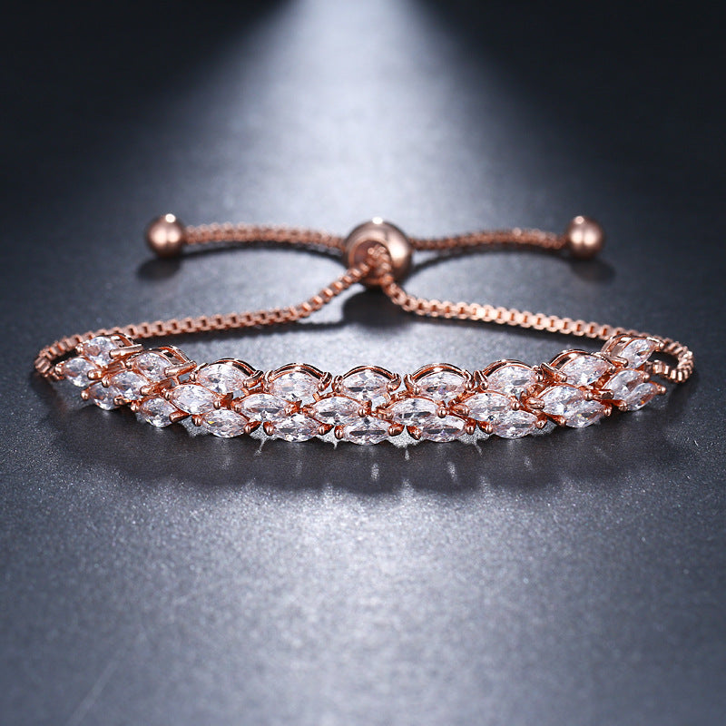 Pulsera de circonita ojo de caballo de moda