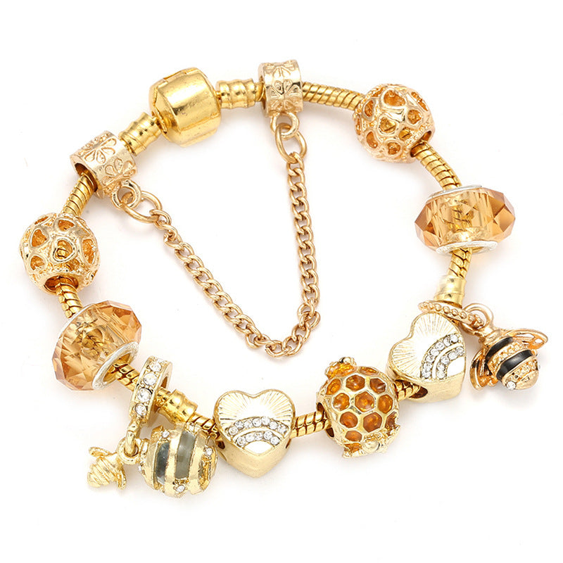 Europäischer und amerikanischer Modelegierung vergoldetes DIY fleißiges Bienen-Damenarmband Schmuck