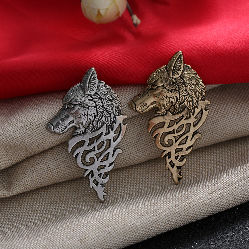 1 Pc Charming Vintage Men Punk Wolf Badge Brooch Lapel Pin Shirt Suit Collar Jewelry Gift For Men Summer Wear Nice Gift