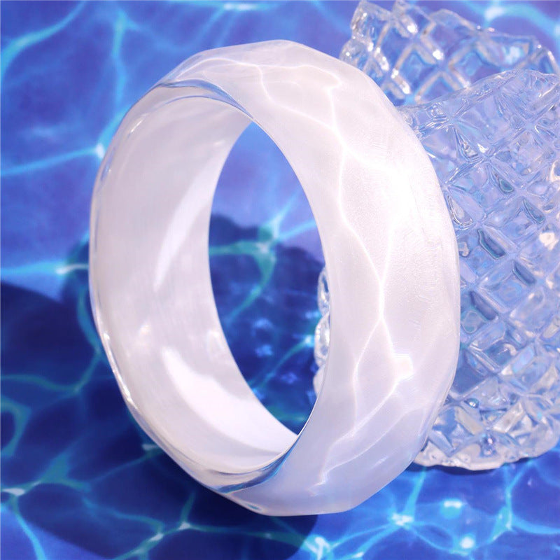 Colorful Acrylic Bracelet Irregular Round Resin Bracelet