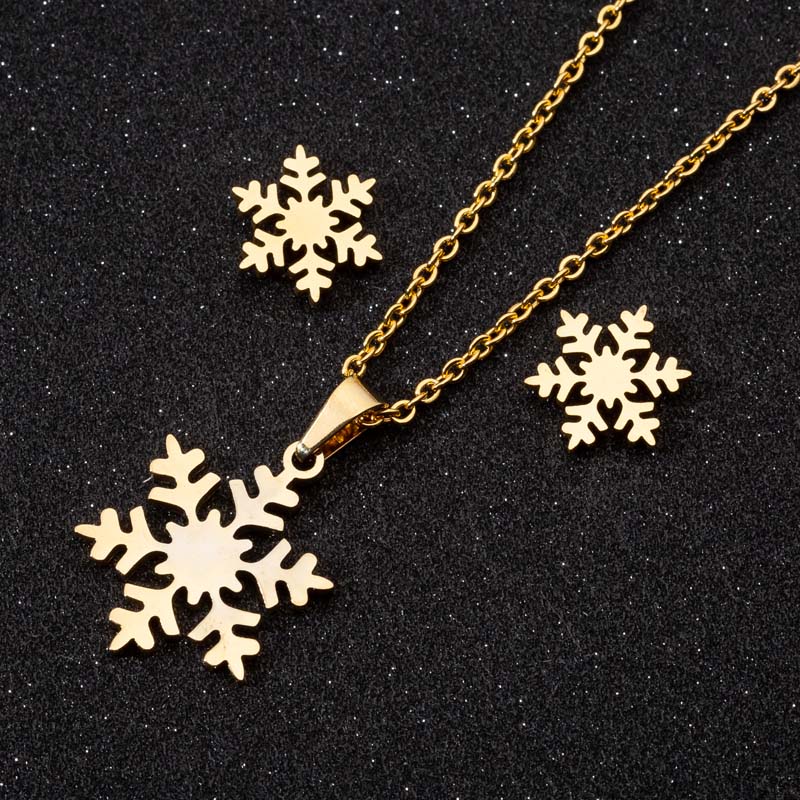 Halskette und Ohrringe dreiteiliger Schmuck