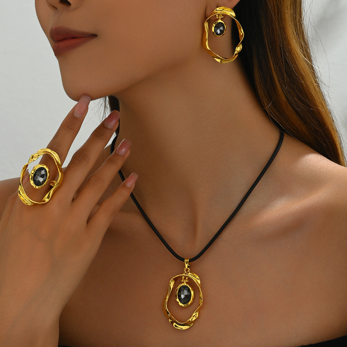 Mode Damenschmuck Set Geometrisch Irregulär