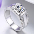 Anillo de pareja Anillo de diamantes Plata de ley chapada en oro