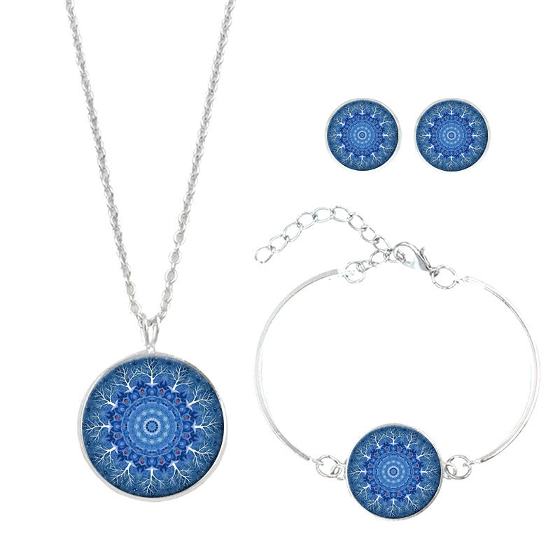 Mandala-Blumen-Zeit-Edelsteinkette