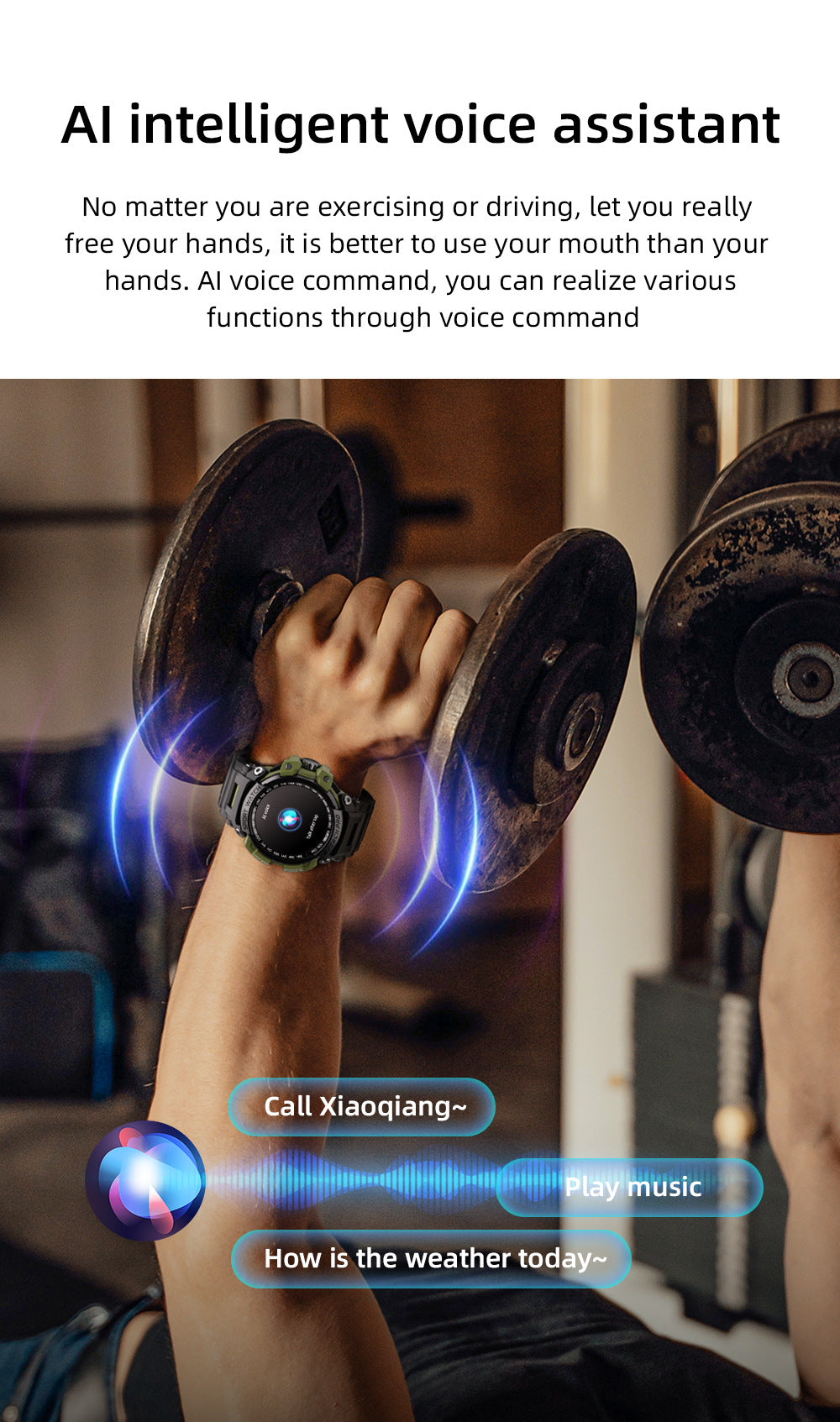 Outdoor-Sport-Smartwatch mit Dreifachschutz und Bluetooth-Anruffunktion