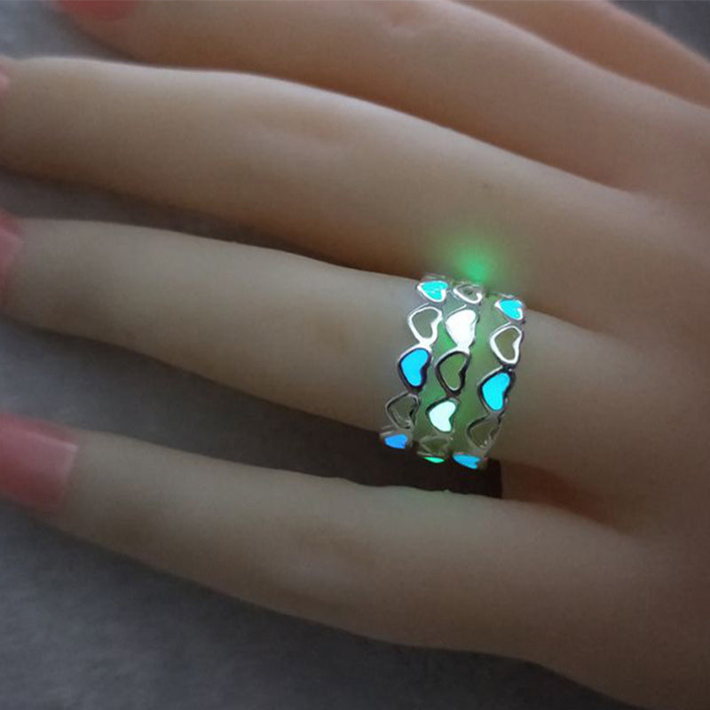 Anillo Corazón Luminoso Ajustable que Brilla en la Oscuridad