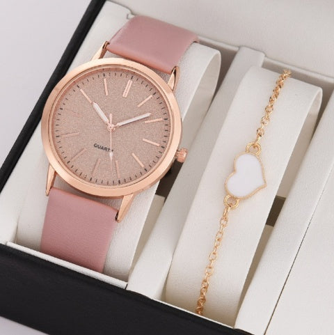 Conjunto de reloj de cuarzo de mujer con puntero redondo