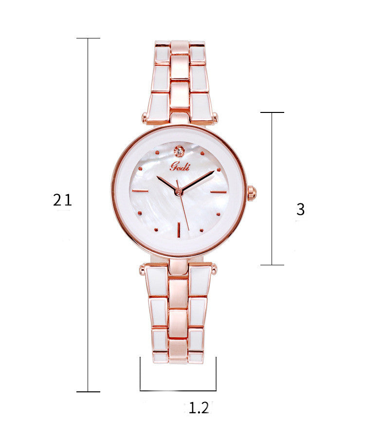 Reloj de mujer estilo coreano, moderno, de cuarzo blanco, para estudiante