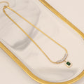 Diamant Smaragd Zirkon Halskette Edelstahl Schmuckset