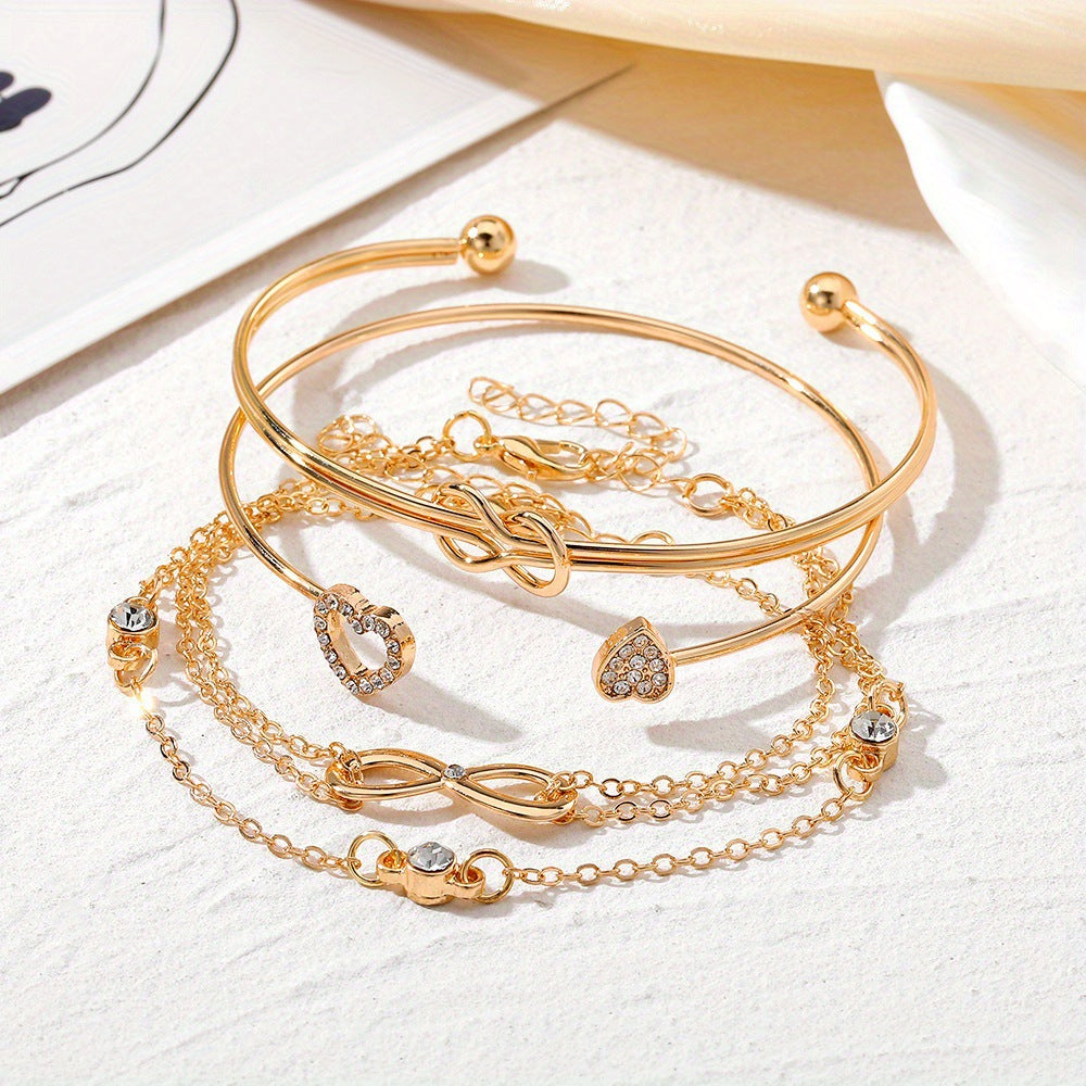 Traje de pulsera de nudo de amor de aleación