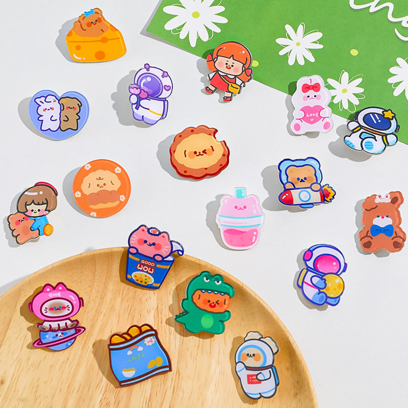 Cartoon Acryl Brosche Süße Dekorative Accessoires