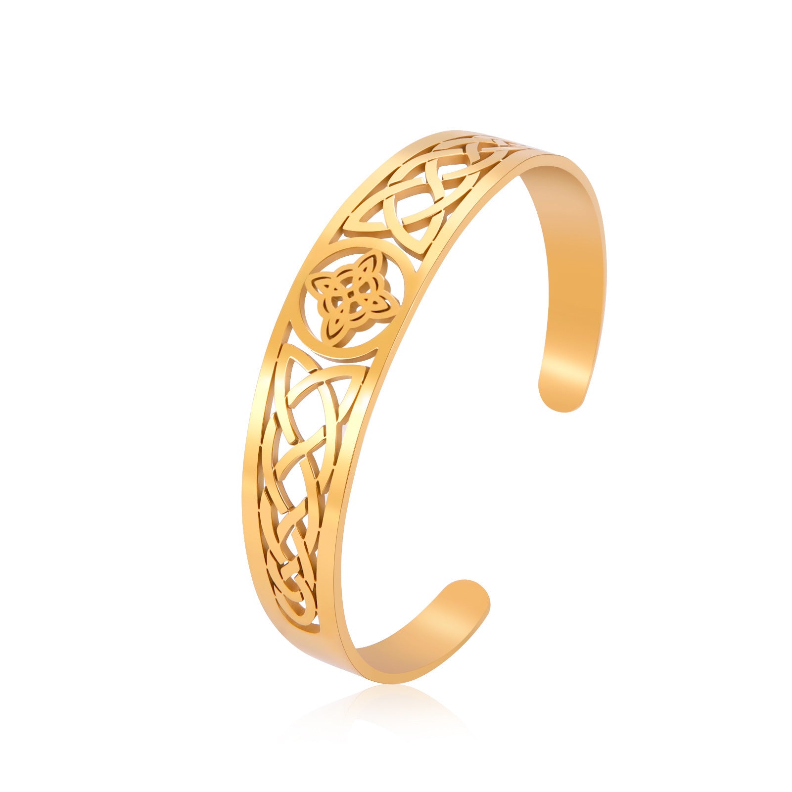 Electroplated Witch Knot Hollow 304 Stainless Steel Bracelet
