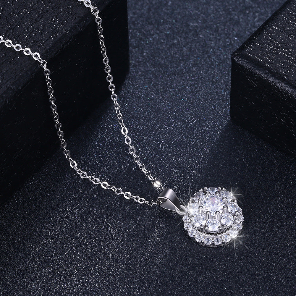 Damen rotierende Sterlingsilber-Schlüsselbeinkette