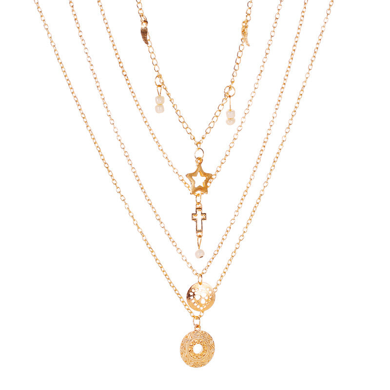 Colgante de moda con estrella de cinco puntas hueca