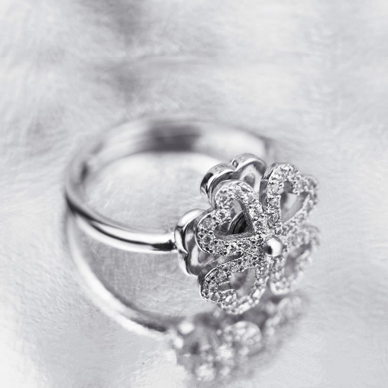 Anillo Giratorio Trébol de Cuatro Hojas para Mujer