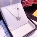 925 Sterling Silber Schmetterling lange Halsketten