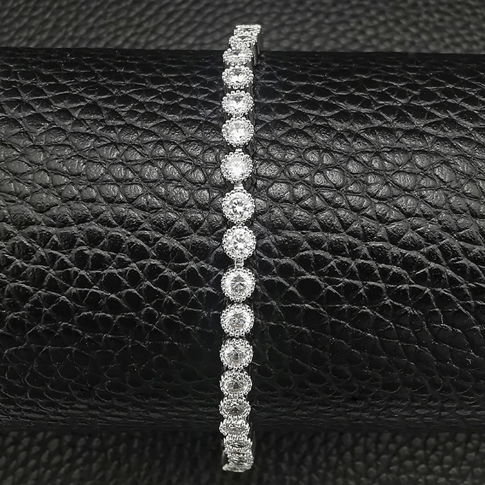 Simple Stylish Round Zircon White Adjustable Bracelet