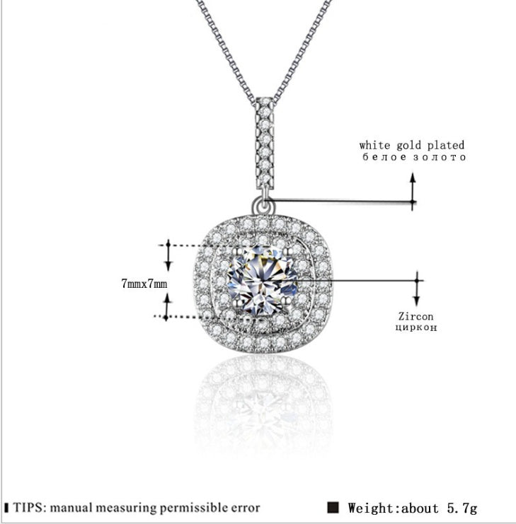 MDEAN cross-border explosive accessories AliExpress best selling high quality inlaid zircon High-grade platinum-plated pendant MSN012