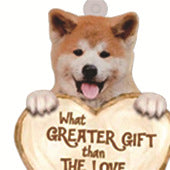 Llavero acrílico con diseño de perro enamorado