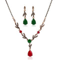 Collar con colgante de gema de resina con forma de hoja y gota de agua