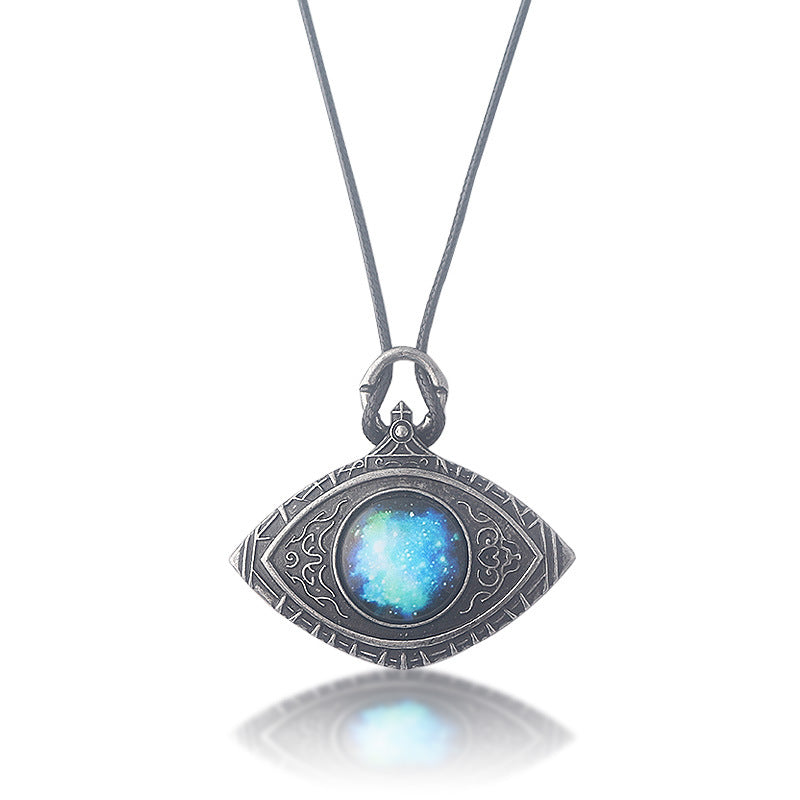 Collar con colgante vintage de Ojos Estrellados Azules