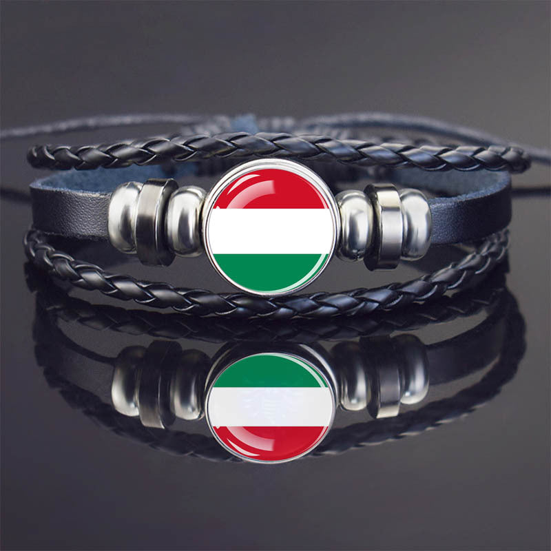 World Flag Bracelet Woven Twisted