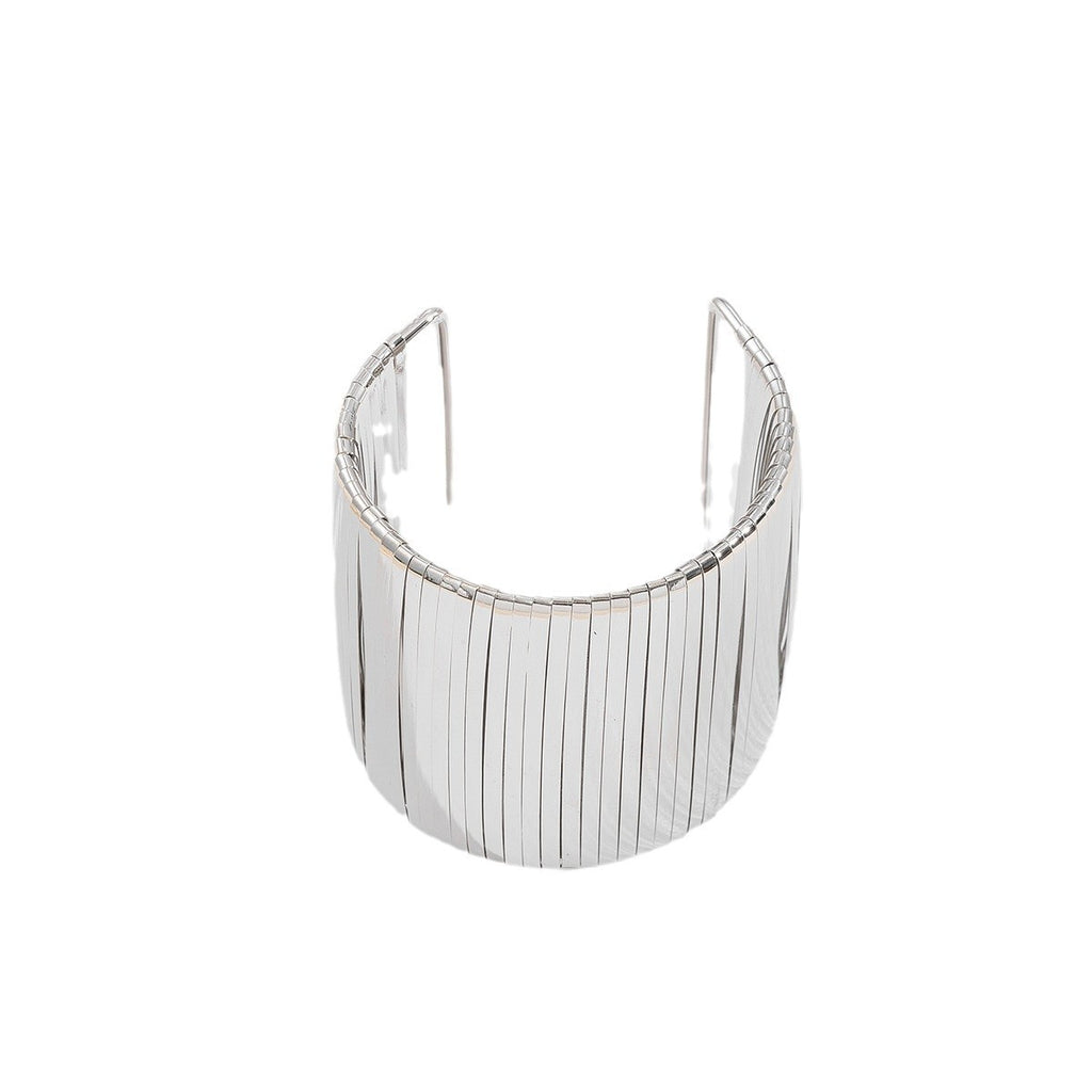 Fashion Wide Surface Alloy Bracelet Glossy