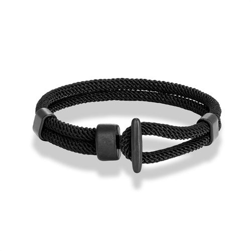 Pulsera informal de ancla negra para hombre
